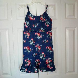 Aqua Womens Floral Print Flouce Hem Sheath Mini Dress NWT
